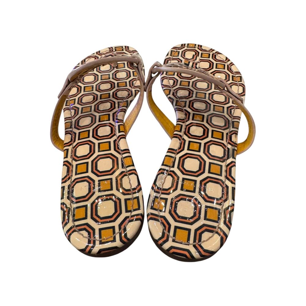 Tory Burch Miller Geometric Print Thong Sandals Womens 8 - Picture 6 of 7